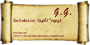 Golobics Gyöngyi névjegykártya