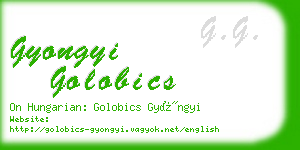 gyongyi golobics business card